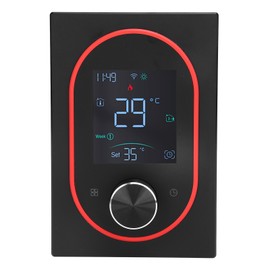Smart Color Thermostat LCD Programmable Knob Control Touchscreen Water Heating Thermostat with APP for Home Hotel Office AC 95V to 240V Black Wireless Fidelity Model, for Tuya