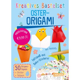 Bastelset für Kinder: Kreatives Bastelset: Oster-Origami: Bastelspaß zu Ostern mit vielen tollen Extras für Kinder ab 6 Jahren | Bastelkit mit buntem ... und Falzwerkzeug für Kinder ab 6 Jahren