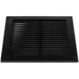 HVAC OV 8" x 8" Inch (Grille Dimensions) Black Plastic Square Vent Cover - HVAC Air Return Grille - Built-in Protection Screen - 10" x 10" Inch (External Dimensions)