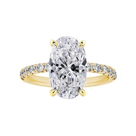 RURULUYA 3.5CT Oval Cut Engagement Rings for Women,Simulated Diamond Ring,925 Sterling Silver 18K Yellow/White Gold Plated Promise Ring (Yellow Gold(3.5CT), 5.5)