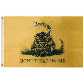 Gadsden Live Rattlesnake Double Sided 150D Woven Poly Nylon 3'x5' Flag Banner