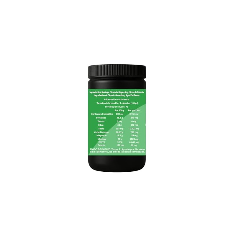 Moringa con Citrato de Magnesio y Citrato de Potasio |