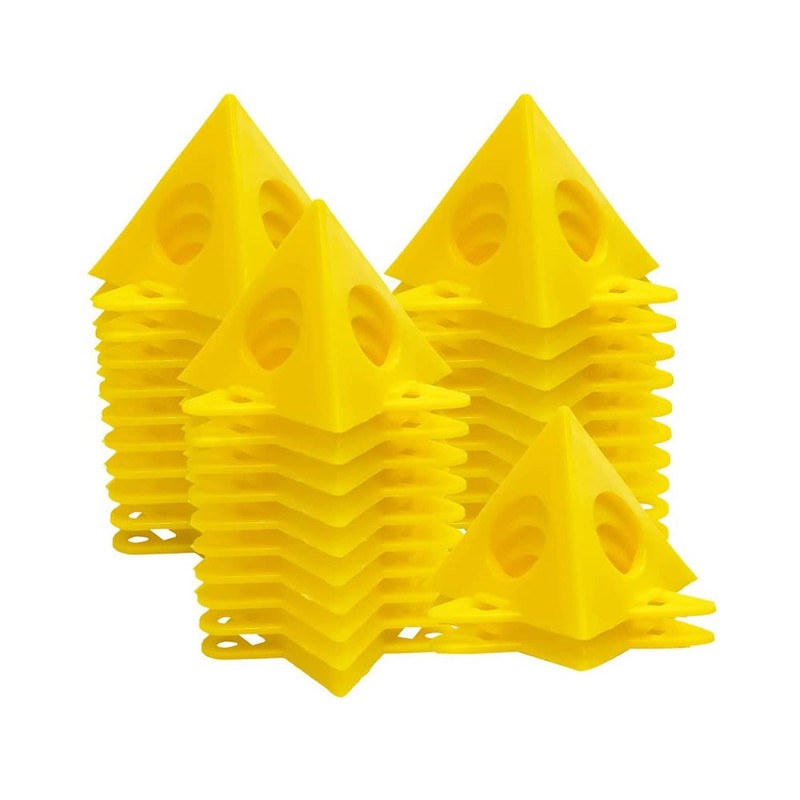 POFET Yellow Cone Canvas and Paint Triangle Stands Cabinet Door