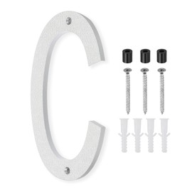 PATIKIL 10 Inch House Number, House Address Numbers Sign Large Floating Modern with Screws for Outside Door Wall Street, Silver, C