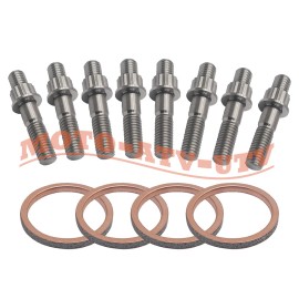 JINFANNIBI Titanium Exhaust Studs Nuts Manifold Gaskets Kit for Yamaha YZF R6 2006-2020