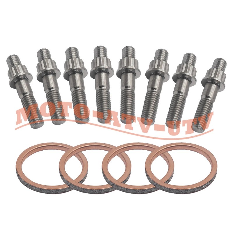 JINFANNIBI Titanium Exhaust Studs Nuts Manifold Gaskets Kit for Yamaha