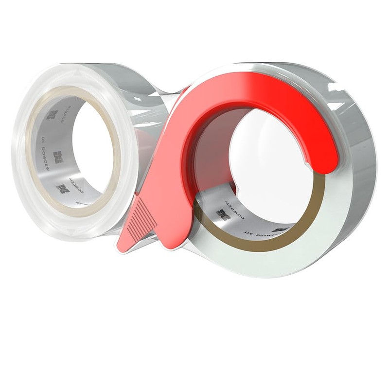 [110 Total Yards] Clear Packing Tape with Dispenser [2 Pack]