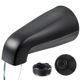 Dreyoo Universal Bath Tub Spout with Adapter Bathroom Bathtub Faucet Spout Without Diverter, Fits for 1/2'', 3/4'' IPS Inside Thread Connection and Tub/Shower Faucet Brands 5" Length (Matte Black)