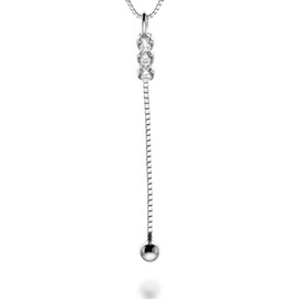 Quadri - Women's Necklace with Zirconia 925 Silver - Chain Length 41 | 45 | 51 cm with Extension of 5 cm - Certified Made in Italy, Silver