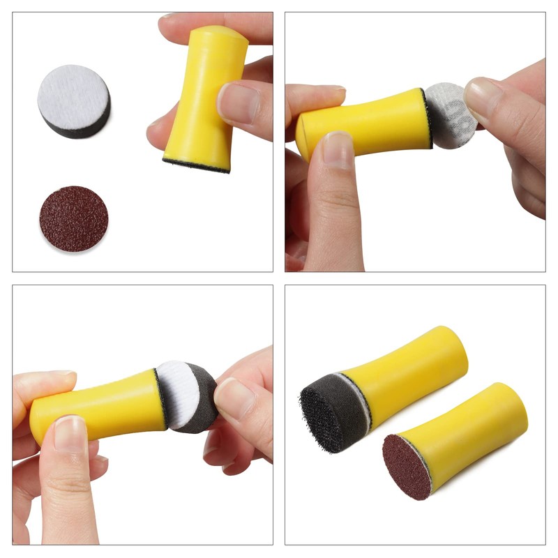 SPEEDWOX 3 Pack 1" Hand Sanding Blocks Mini Hook and