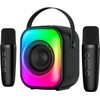 SIMGAL Mini Karaoke Machine with Two Wireless Microphones, Portable Bluetooth