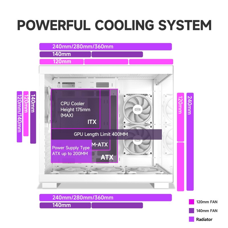 PCCOOLER C3T500 ARGB PC Case Mid Tower Desktop Computer Gaming