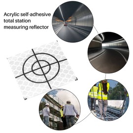 Grnlucja 100Pcs Prism Measurement Reflector Sheet Reflective Tape Target Total Station Tunnel Survey 40X40Mm