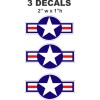 3 United States Airforce Air Force Star Vinyl Decals