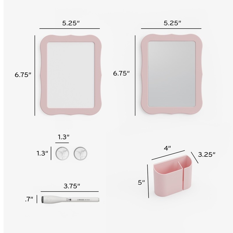 U Brands Locker Accessories Kit, Back to School Essentials, Blush,