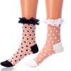 Miaband Ruffle See Through Socks Dot Lace Sheer Socks Tulle