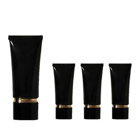 Aspire Empty Black Plastic Squeeze Tubes Cosmetic Containers with Screw Cap 3.4 oz / 100 ml Pack of 4