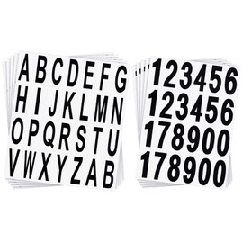 260 Pcs, 10 Sheets Mailbox Numbers and Letters Stickers for Outside Stick on Black Vinyl 2 x 1 Inch Alphabet Number Decals Sticky for Home Business Apartment Address Window Door Car Truck
