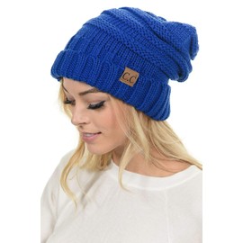 C.C Hat-100 - Gorro de punto con diseño de calavera, Royal, Talla única