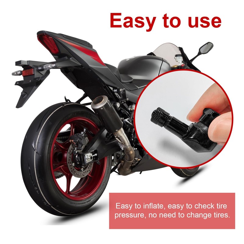 2 PCS Motorcycle Tire Valve Stems, 90 Degree Aluminum 11.3mm/10mm