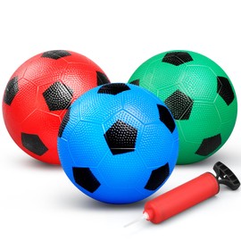 Mini Soccer Balls for Kids Adults, 6'' Indoor Soft Rubber Footballs, Toddlers Beach Pool Sports Replacement Balls Outdoor, Dodgeballs Playground Balls for Babys Adults(3PCS)
