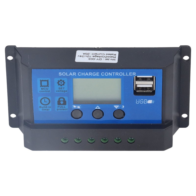 12/24V 20A PWM Solar Charge Controller, Solar Panel Controller with