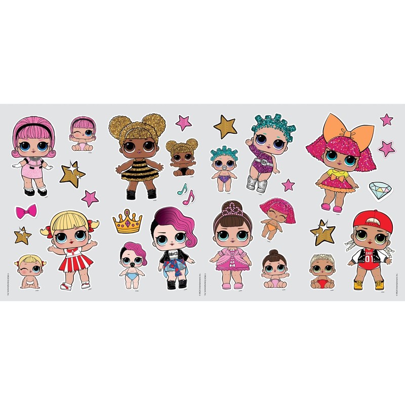 L.O.L. Surprise! RoomMates RMK3888SCS Peel and Stick Wall Decals