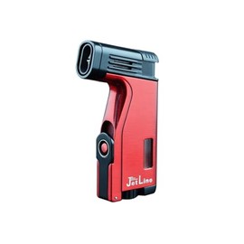 Jetline C-45 Dual Jet Flame Cigar Lighter - RED/Black - Flip Out Punch Cutter