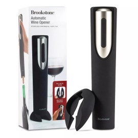 Brookstone Electric Wine Bottle Opener Automatic Corkscrew Black Gift Idea