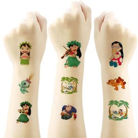 4 Sheets Stitch Temporary Tattoos for Kids, Video Game Birthday Party Supplies Video Game Party Favors for Boys Girls Kids Birthday Decorations Tattoos Stickers Party Game Gifts