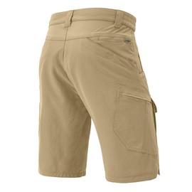Faysfad Men's Cargo Hiking Shorts Quick Dry Lightweight Outdoor Shorts Golf Walking Fishing Cycling Safari Pants with 10 Pockets (6336,Khaki,40)