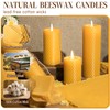 Pure Beeswax Pillar Candles,3 Pack Hand-Rolled Natural Beeswax Candles(1.77x3in,2x4in,2x6in) 60