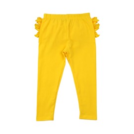 HOOLCHEAN Baby Toddler and Little Girls Ruffles Buttocks Leggings Solid Color Pants, Yellow, 80: 6-12 Months