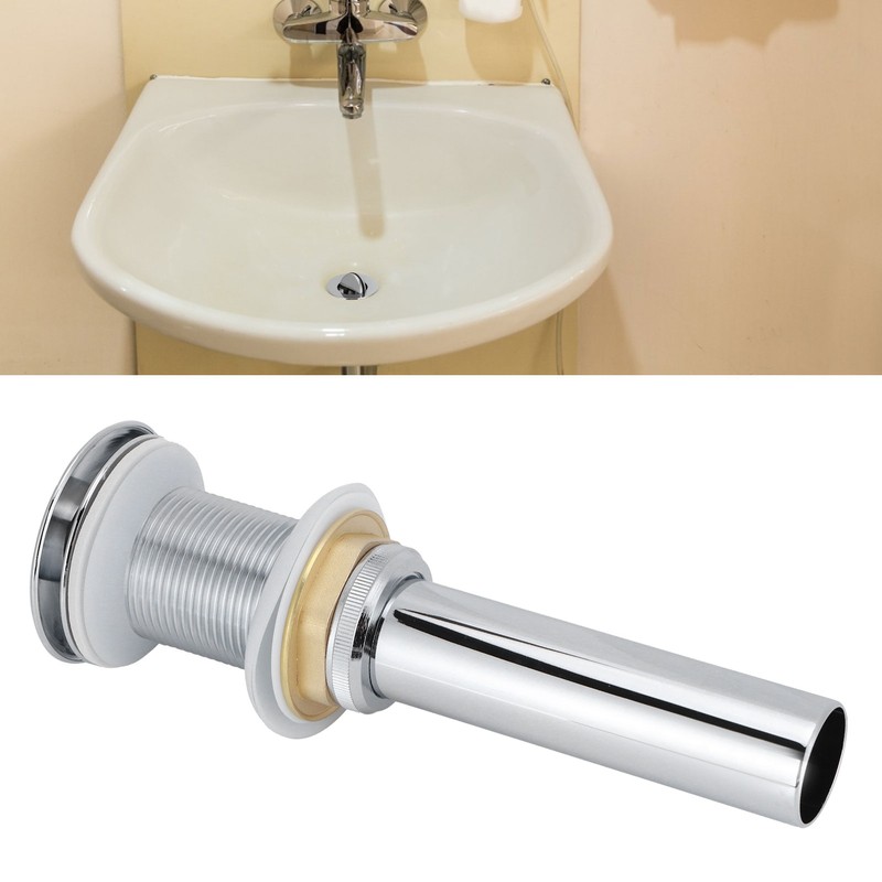 Bathroom Sink Drain Electroplating Popup Wash Basin Drainer Stopper NonOverflow(Popup