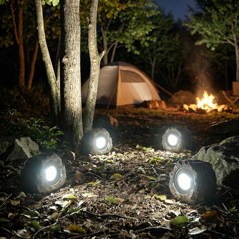 Candieslife Solar Rock Lights Outdoor Garden Waterproof - Super Bright