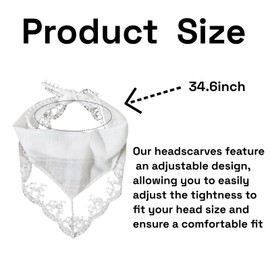 2 Pack Lightweight Lace Trim Head Scarves - Boho Floral Hair Bandana for Women Summer Daily Wear