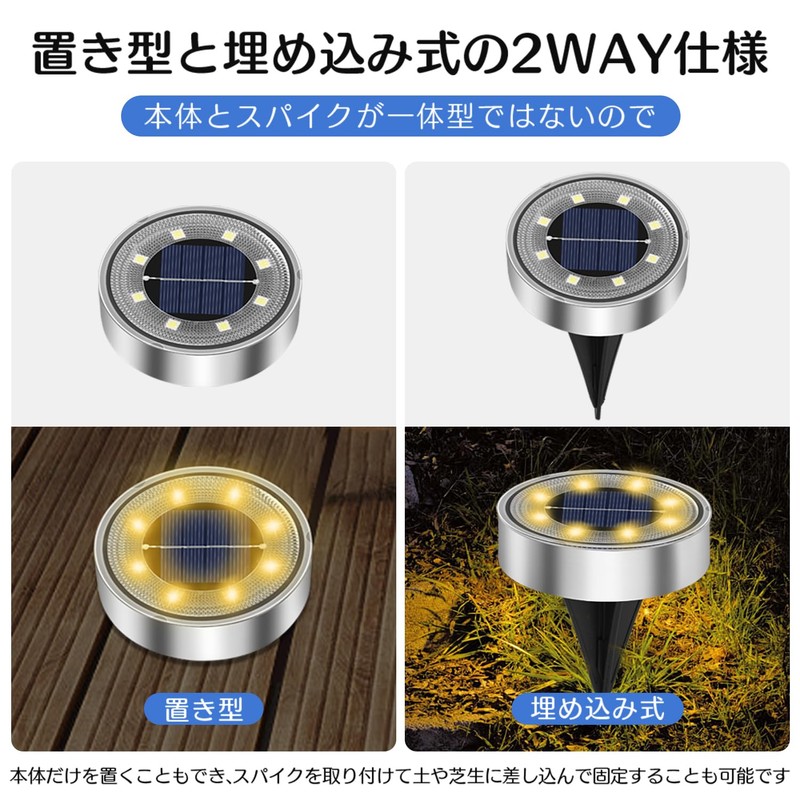 Solar Light, IP68 Waterproof, Recessed Garden Light, Automatic On/Off, Light