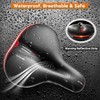 Hmseng Bicycle Saddle, Soft Shock Absorbing Breathable Bicycle Saddle with