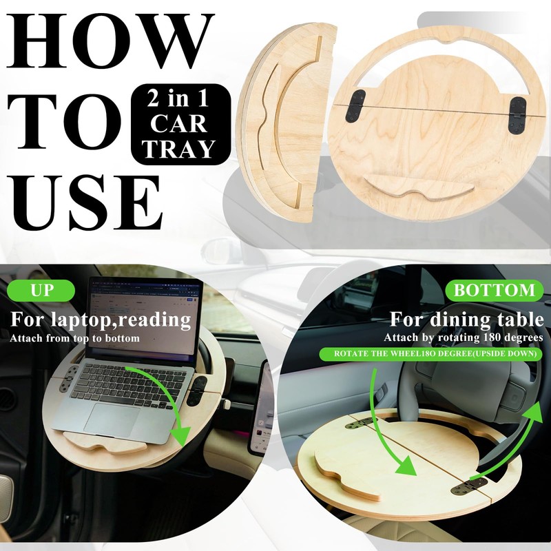 2 in 1 Car Steering Wheel Tray Steering Wheel Desk