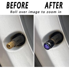 4 Pcs Blue Purple Lotus Tire Valve Stem Caps Cover, Metal Black Air Valve Cap, Aluminum Car Wheel Stem Caps, Universal Stem Covers for Cars, Trucks, Bikes, Motorcycles, Bicycles, Corrosion Resistant