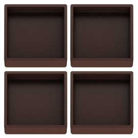 Furniture Coasters Caster Cups Rubber 2.5 inch Square no Slip Pads Furniture Leg Protectors-for Hardwood Floors (4, Square Brown)