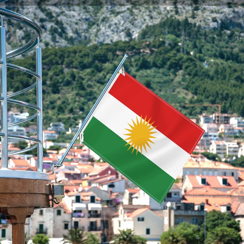 2×3 FT Kurdistan Flag,Medium 60×90 CM Kurdish Outdoor Banner,100D Decor,Doube