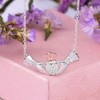 Irish Claddagh Necklace 925 Sterling Silver Heart Birthstone Gift（April）