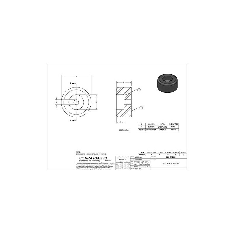 Trailer Door Rubber Stop Bumper (SP-1310) - Single