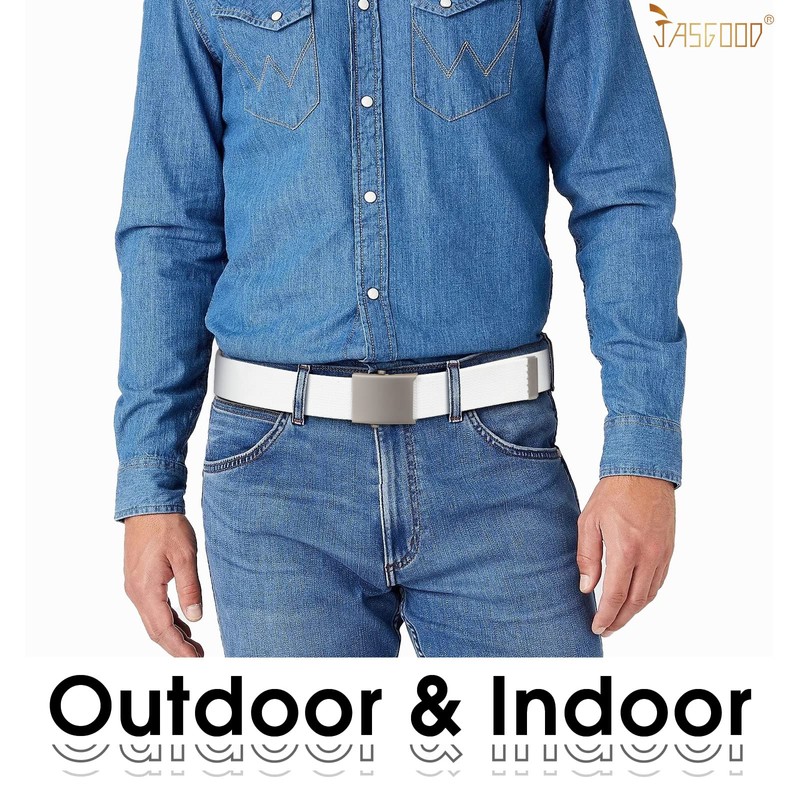 JASGOOD 2 Pack Canvas Web Belt Adjustable Cloth Fabric Military