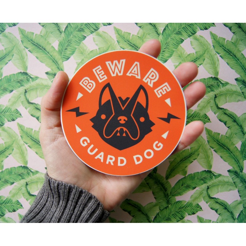 Unbranded Beware of Guard Dog Window Decal Sign, 4" x