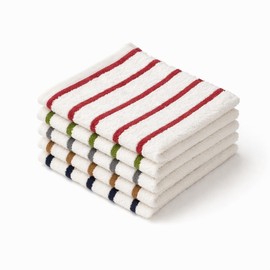 Tsubame Towel, Established in 1882, Traditional Towel Maker, Senshu, Made in Japan, Shimafuwa Face Towel, Medium Thickness, Set of 5, 100% Cotton, Bordered, Instant Absorption, Quick Drying, Organic