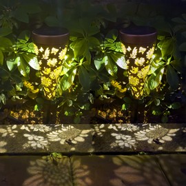 2 Pack Sunflower Solar Pathway Lights Outdoor, Waterproof Solar Walkway Lights Garden Decor, Pathway Landscape Lights for Backyard Patio Path Yard Lawn Walkway