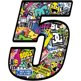 Racing Number Rally DC Stickers Bomb Decal 5 N 205