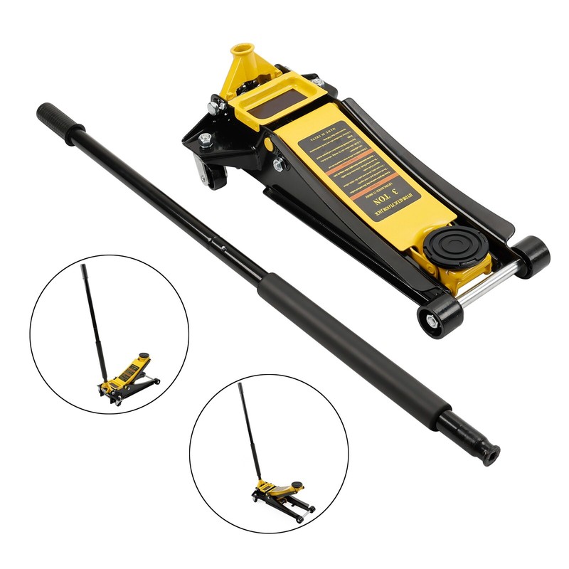 Amotopart 3 Ton Aluminum Steel Floor Jack With Dual Pistons